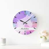 Persoonlijk kleurrijk Unicorn Silhouette Grote Klok (Huis)