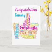 Persoonlijk kleurrijk Wenskaart Afstuderen Kaart (Gele Bloem)