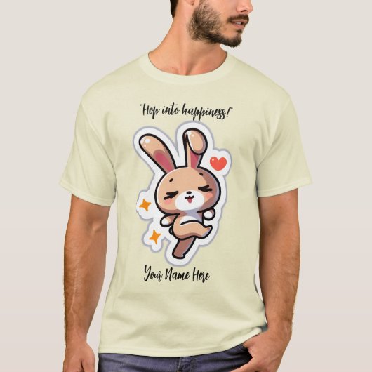 Persoonlijk Knuffel Konijn T-shirt (Voorkant)