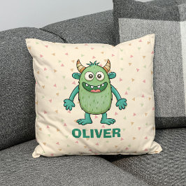 Persoonlijk Knuffel Monster Groen Kussen