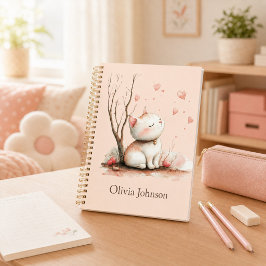 Persoonlijk knuffelkatje met harten planner
