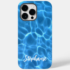 Persoonlijk koelblauw zwembad foto Case-Mate iPhone 14 pro max hoesje