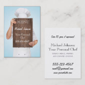 persoonlijk koken koken menu professioneel mannetj visitekaartje (Voorkant / Achterkant)