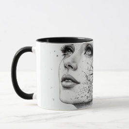 Persoonlijk kompas vrouwenkaart Kunst Vintage chic Mok