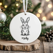 Persoonlijk Konijn Kerstmis Keramisch Ornament