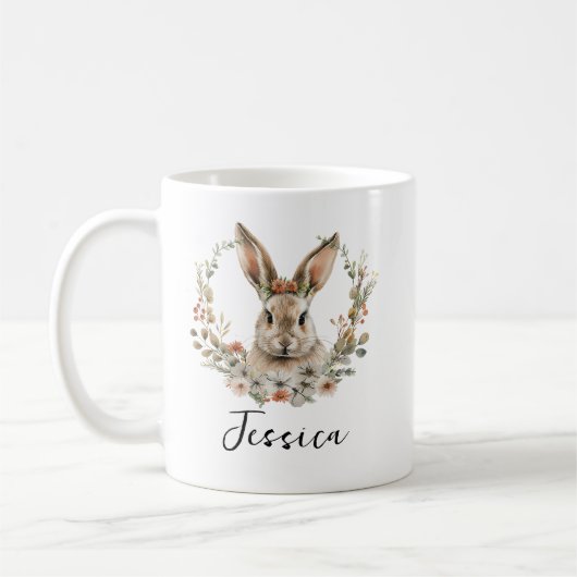 Persoonlijk Konijn | Schattig Konijn Dier Koffiemok (Links)