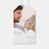 Persoonlijk koppel foto-huwelijk cadeaulabel (Voorkant)