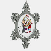 Persoonlijk koppel, jongen, Girl Snowflake Ornamen Tin Sneeuwvlok Ornament (Links)