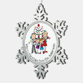 Persoonlijk koppel, jongen, Girl Snowflake Ornamen Tin Sneeuwvlok Ornament (Rechts)