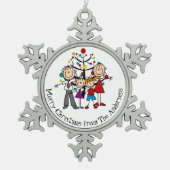 Persoonlijk koppel, jongen, Girl Snowflake Ornamen Tin Sneeuwvlok Ornament (Voorkant)
