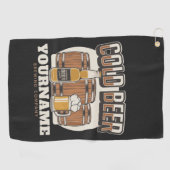 Persoonlijk Koude Bier Eiken Vat Brouwerij Brouwen Golfhanddoek (Horizontaal)