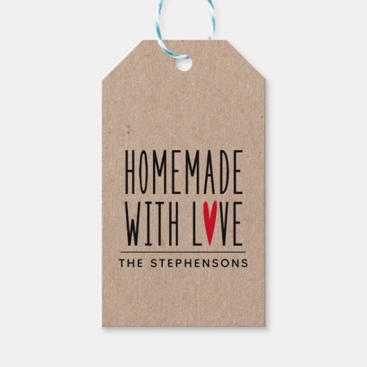 Persoonlijk Kraft Ambachtelijk Met Liefde Cadeaulabel (Voorkant)