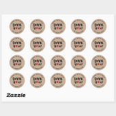 Persoonlijk Kraft Gemaakt Met Liefde Dank Je Ronde Sticker (Vel)