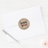 Persoonlijk Kraft Gemaakt Met Liefde Dank Je Ronde Sticker (Envelop)