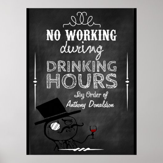 Persoonlijk krijtbord voor wijn humor poster (Voorkant)