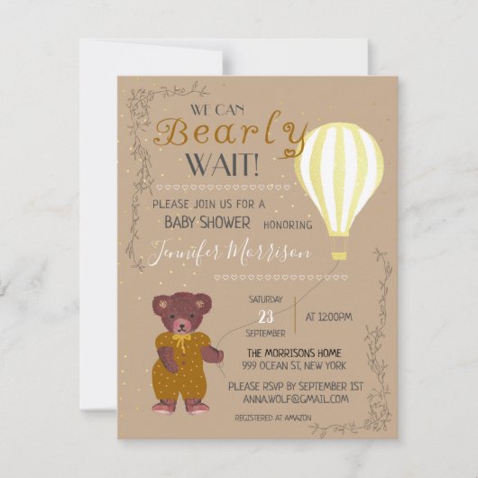 Persoonlijk kunnen we wachten tot het Baby shower  (Voorkant)