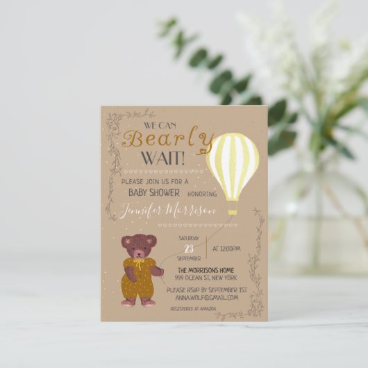 Persoonlijk kunnen we wachten tot het Baby shower  (Staand voorkant)