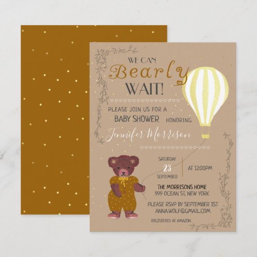 Persoonlijk kunnen we wachten tot het Baby shower  (Voorkant / Achterkant)