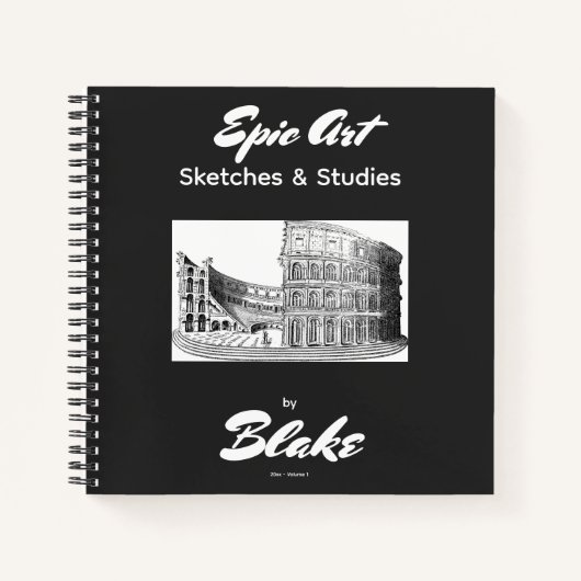 Persoonlijk Kunstschetsboek 2 Schetsen Zwart Wit Notitieboek (Voorkant)