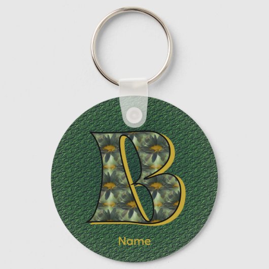 Persoonlijk kunstwerk met monogram beginletter B e Sleutelhanger (Voorkant)