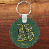 Persoonlijk kunstwerk met monogram beginletter B e Sleutelhanger (Voorkant)