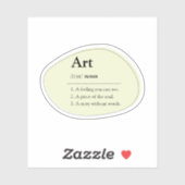 Persoonlijk Kunstwoordenboek Definitie Sticker (Vel)