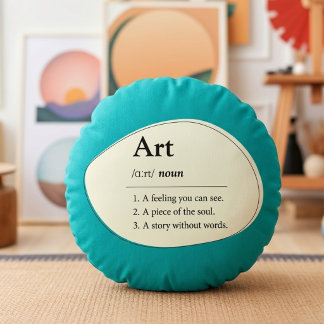 Persoonlijk Kunstwoordenboek Stijl Teal Kussen