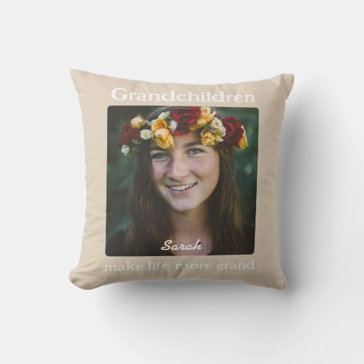 Persoonlijk kussen met kleinkinderen voor grootoud (Voorkant)