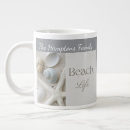 Persoonlijk kustschelp-cadeau voor strandhuis grote koffiekop