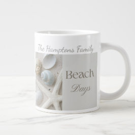 Persoonlijk kustschelp-cadeau voor strandhuis grote koffiekop
