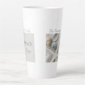 Persoonlijk kustschelp-cadeau voor strandhuis latte mok (Voorkant)