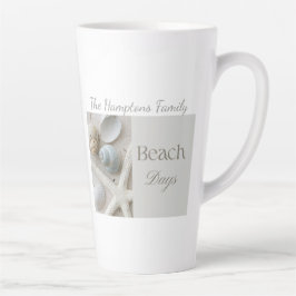 Persoonlijk kustschelp-cadeau voor strandhuis latte mok