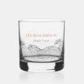 Persoonlijk kuststrandhuis whiskyglas whisky glas (Achterkant)