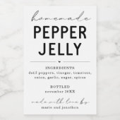 Persoonlijk label Homemade Pepper Jelly Wijn Etiket (Enkel label)