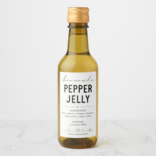 Persoonlijk label Homemade Pepper Jelly Wijn Etiket (Voorkant)