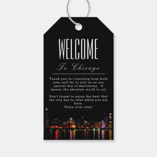 Persoonlijk Label voor Welkomstcadeau van Chicago Cadeaulabel (Voorkant)
