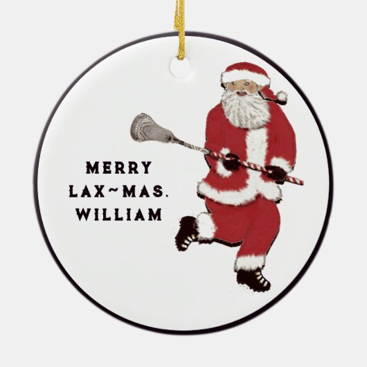 Persoonlijk Lacrosse Cadeau Keramisch Ornament (Achterkant)
