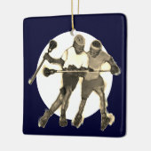 Persoonlijk Lacrosse-cadeau Keramisch Ornament (Links)