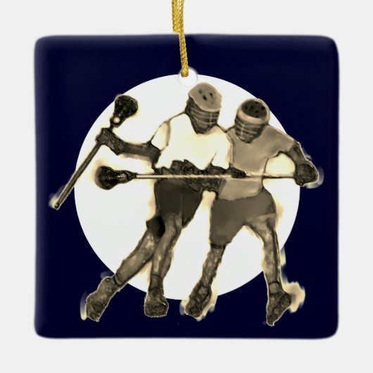Persoonlijk Lacrosse-cadeau Keramisch Ornament (Voorkant)
