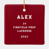 Persoonlijk Lacrosse-keepercadeau Keramisch Ornament (Achterkant)