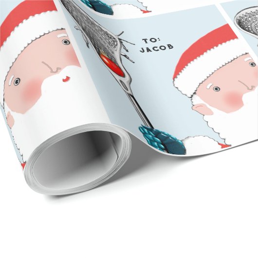 Persoonlijk Lacrosse Kerstcadeau Cadeaupapier (Rol Hoek)