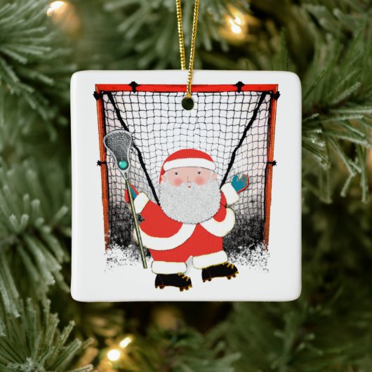 Persoonlijk Lacrosse Kerstcadeau Keramisch Ornament (Boom)