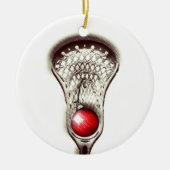 Persoonlijk Lacrosse Kerstcadeau Keramisch Ornament (Voorkant)