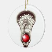Persoonlijk Lacrosse Kerstcadeau Keramisch Ornament (Links)