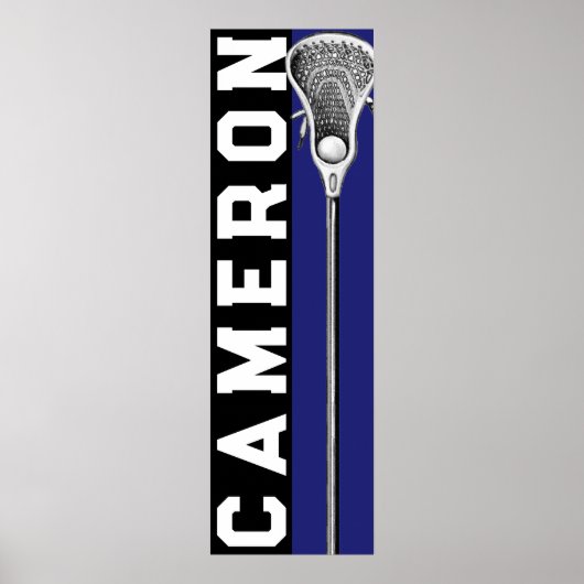 Persoonlijk Lacrosse Team Blauw Poster (Voorkant)