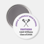 Persoonlijk Lacrosse Team van Paarse Middelbare Sc Magneet (Voorkant / Achterkant)
