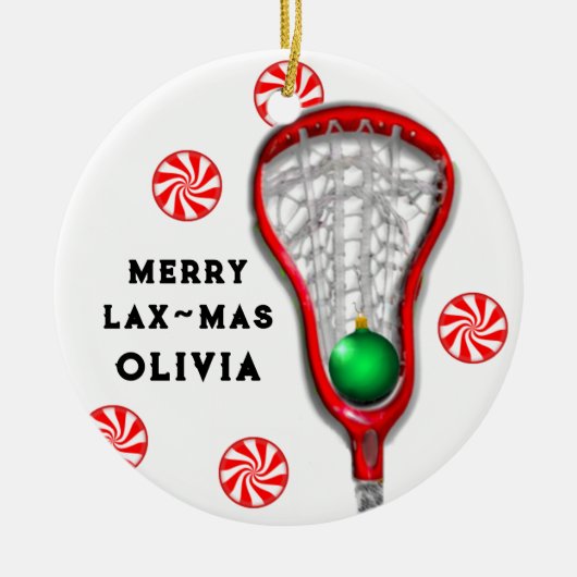 persoonlijk lacrosse-verzamelobject keramisch ornament (Voorkant)