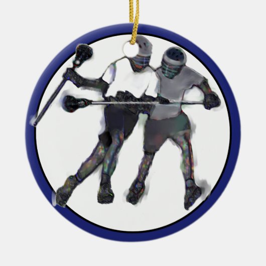 Persoonlijk Lacrosse-verzamelobject Keramisch Ornament (Voorkant)
