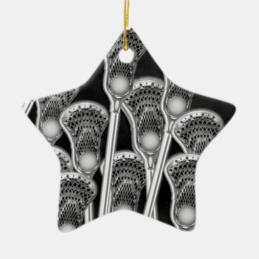 Persoonlijk Lacrosse-verzamelobject Keramisch Ornament (Voorkant)