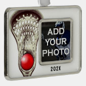 Persoonlijk lacrosse-verzamelobject verzilverd omlijst ornament (Rechts)